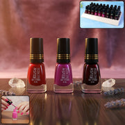 Collection of mix color clear blush nail polishes with shiny finish