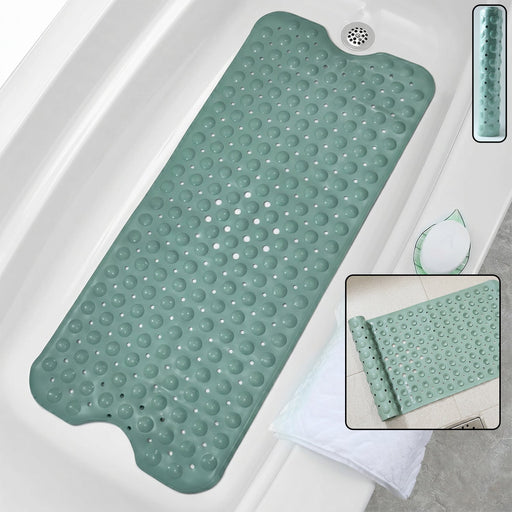 Non-slip suction cup bath mat in bathroom shower
