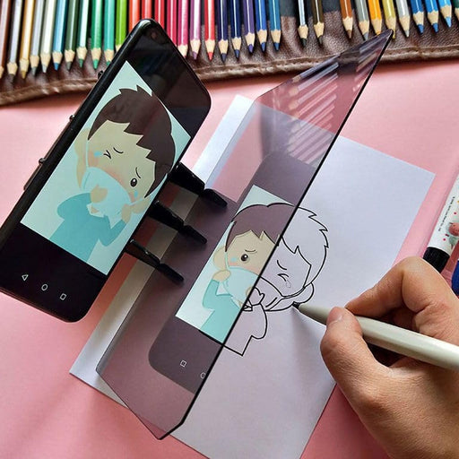 Adjustable stand holding mobile phone for drawing projector kit