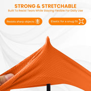 Waterproof orange gloves designed for dishwashing and cleaning