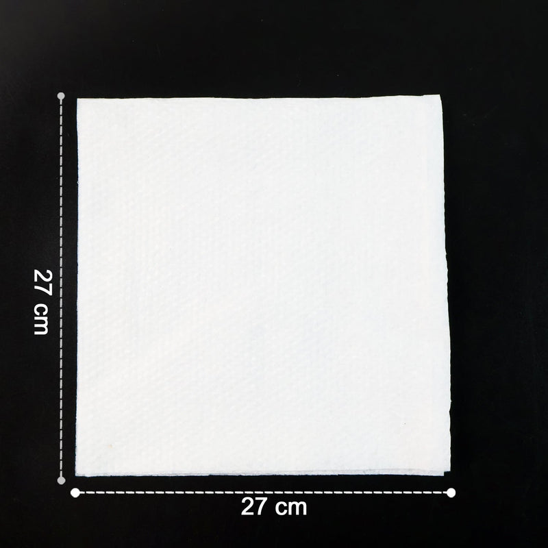 Multicolor tissue paper elegantly folded and used as a disposable table napkin.