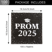 Disposable paper Prom 2025 napkins showcasing size and quality