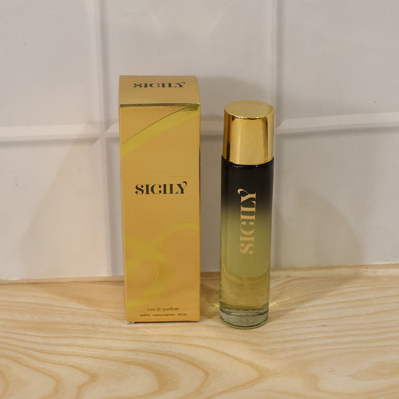 Close-up of Sicily Eau De Parfum spray bottle