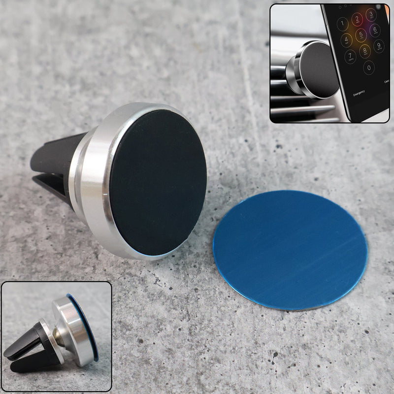 Magnetic phone holder stand rotating 360 degrees on car dashboard