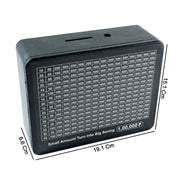 Coin and note deposit slot of reusable savings tracker money box