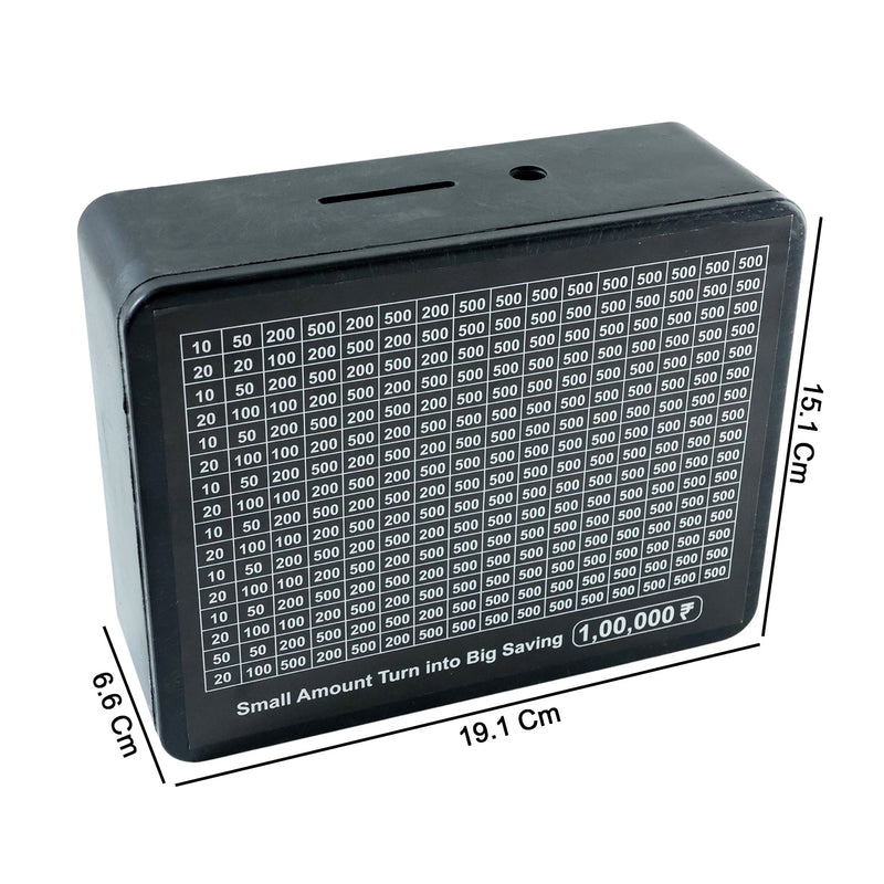 Coin and note deposit slot of reusable savings tracker money box