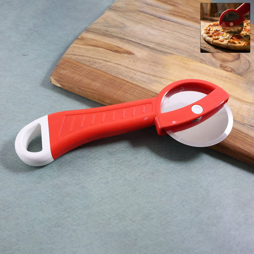 Multipurpose pizza cutter with sharp rolling wheel and ergonomic handle