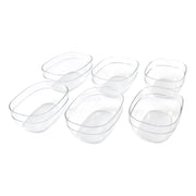 Combo pack of multipurpose clear serving bowls in oval shape