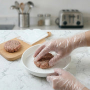 Disposable transparent hand protection gloves