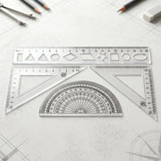 Student use plastic geometry rulers in classroom setting