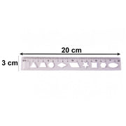20 cm transparent plastic ruler for geometry and design