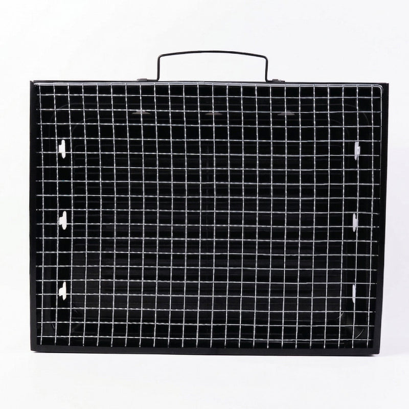 Portable charcoal grill with steel mesh surface