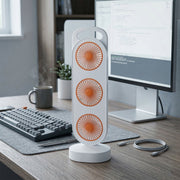 Multi-head portable desk fan for indoor use