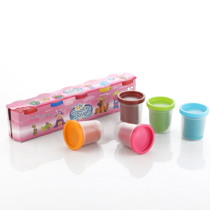 1916 Non-Toxic Creative 100 Dough Clay 5 Different Colors, (Pack of 5 Pcs) 