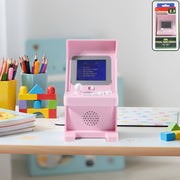 Mini Retro Arcade Console displaying 120 classic games on bright screen