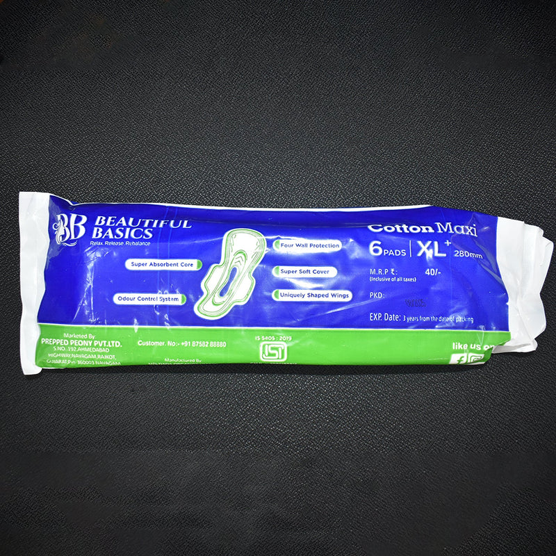 Individual Blue Lady Sanitary Pad packaging ensuring hygiene during menstrual cycle