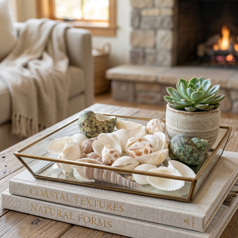 Group of assorted natural shells for decorative and craft purposes