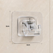 Size reference of transparent self-adhesive wall hook on white background