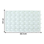 Close-up of textured surface on massage bath mat for foot stimulation