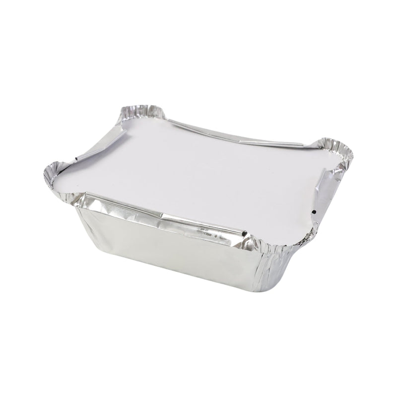 Disposable aluminium foil food boxes with tight crimp seal lids