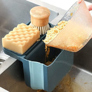 Soap and sponge holder basket for sink area