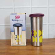 Lifestyle image showing stainless steel travel tumbler 600 ML in use