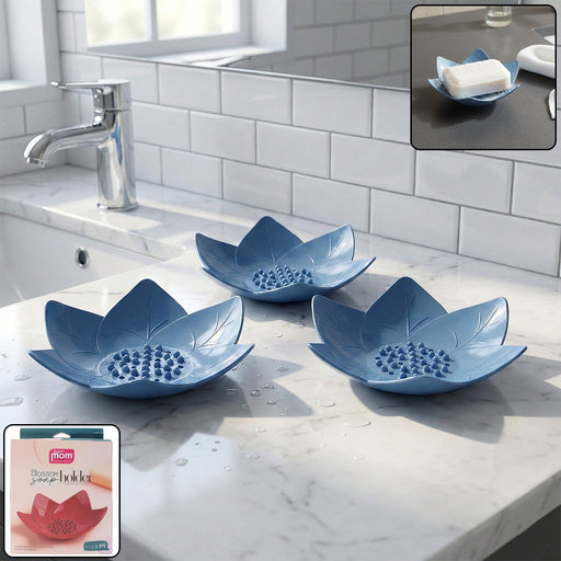 Lotus blossom soap holder dish for bathroom and sink