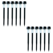 Close up of garden stake solar pathway lights for lawn