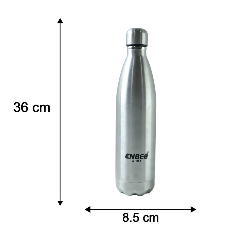 Vacuum insulated steel bottle with sleek look