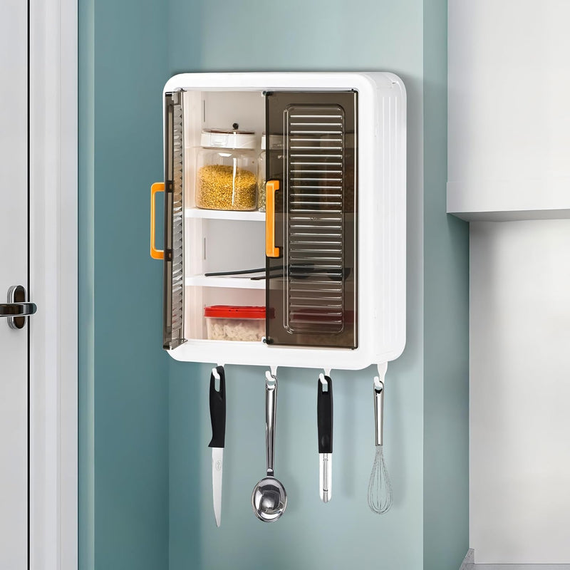  kitchen storage cabinet installed on wall in modern kitchen