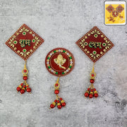Shubh Labh Ganesh decorative wall hanging featuring intricate beadwork