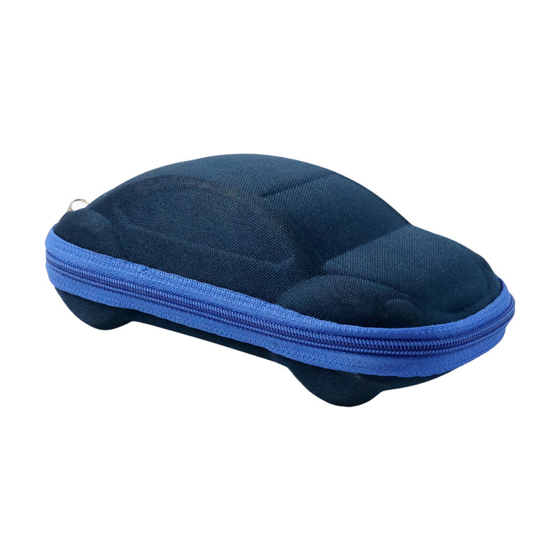 Car-shaped kids' sunglasses box with durable hard-shell exterior
