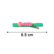 Size reference image of Sweet Text decorative hair clip set