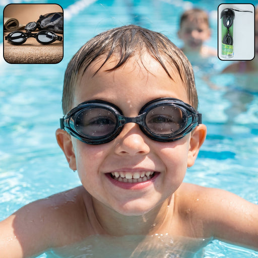 kids classic swimming goggles with anti-leak design and adjustable strap
