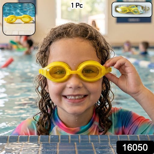 bright colorful kids swimming goggles with adjustable strap