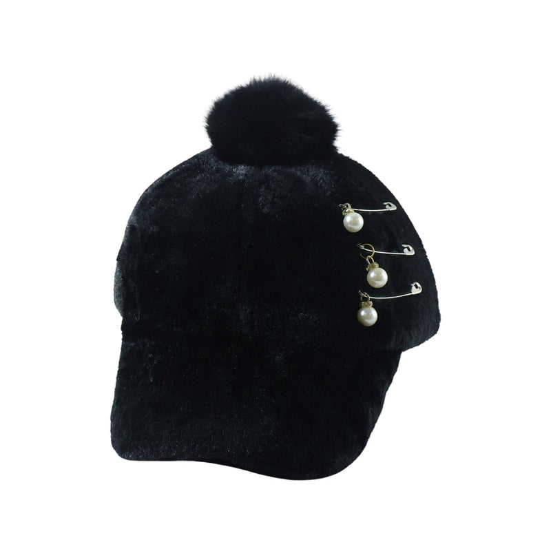Winter fur cap styled on mannequin demonstrating trendy look