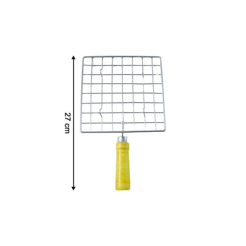 Square stainless steel Roaster Jali, ideal as a versatile kitchen grill.