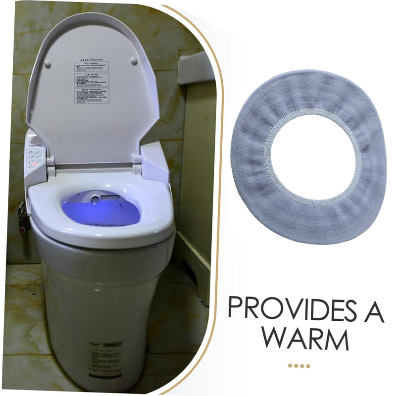 Hygienic toilet seat protector cover in bathroom setting