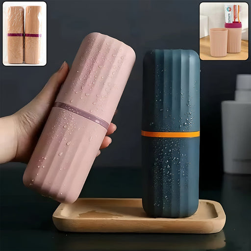 Portable toothbrush case 2-pack with secure plastic cover for travel hygiene