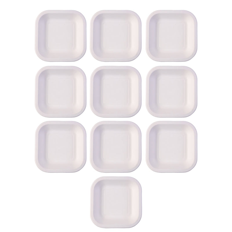 Empty square disposable food tray suitable for versatile food presentation.