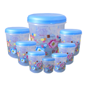 Stackable transparent air tight containers showcasing their secure seals.