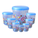 2448 Air Tight Plastic Transparent Container Set (10000ml, 7000ml, 5000ml, 3000ml, 2000ml, 1000ml, 750ml, 500ml) 