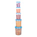 2446 Plastic Transparent Container Air Tight Dabba Set (3000ml, 2000ml, 1000ml, 750ml, 500ml) 