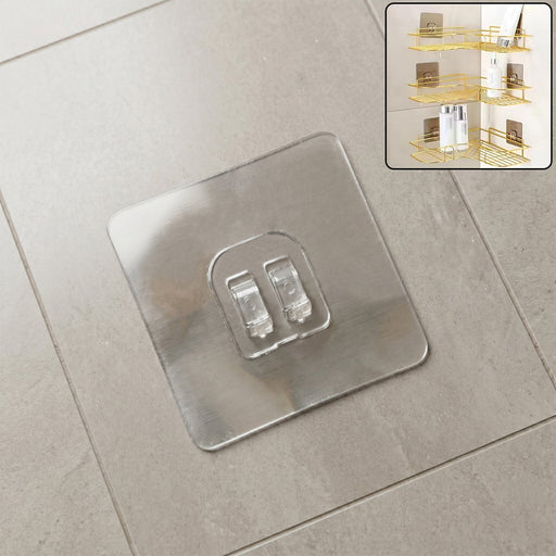 GlimmerHome transparent adhesive wall hook mounted on a clean, smooth wall.