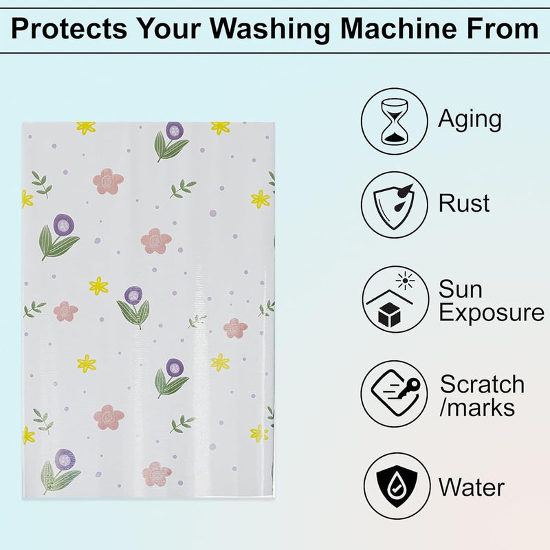 Top load washer covered with full body printed protective fabric cover