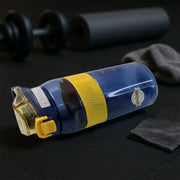 Top view of sports water bottle showing flip lock lid design