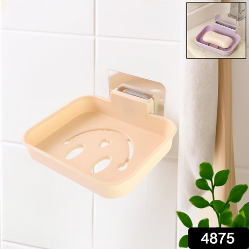 Waterproof self sticking soap dish rack with drainage slots