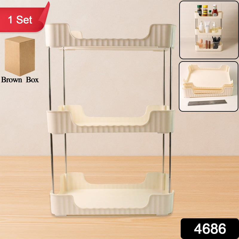 Multipurpose 3-tier storage shelf for bathroom toiletries and essentials