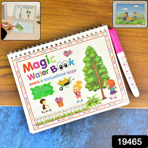 Child happily using Magic Water Drawing Activity Book for kids