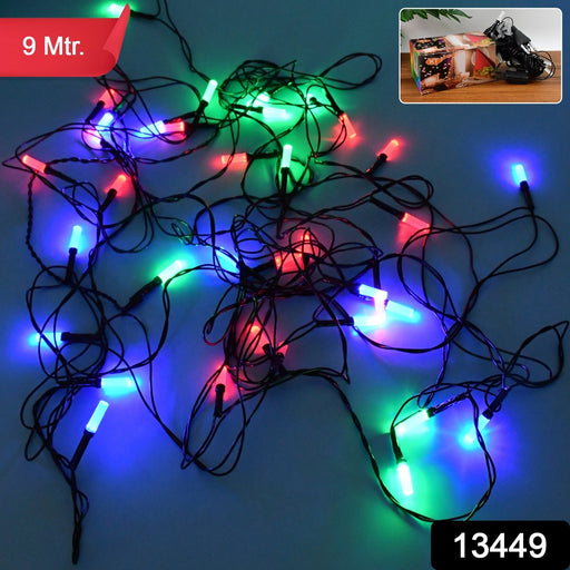 Premium multi-color LED string lights glowing in festive party setting